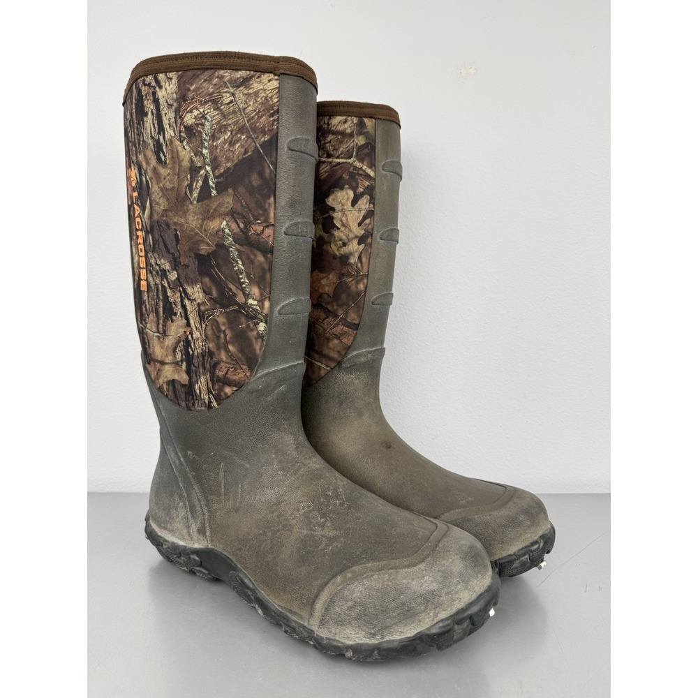 Lacrosse Rubber Hunting Boots Mens 12 Alpha Lite Camo Waterproof Gray Work 16"